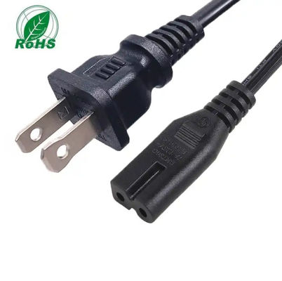 Siyah USA Güç Kablosu 10A 125V 2 Pin NEMA 1-15P IEC 320 C7'ye Bağlantı