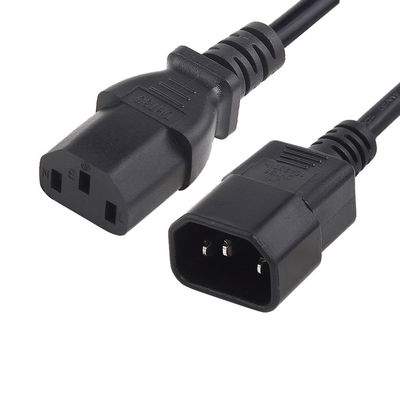 10A 125V uzatma güç kablosu UL onaylı IEC C13 C14 bağlantı kablosu