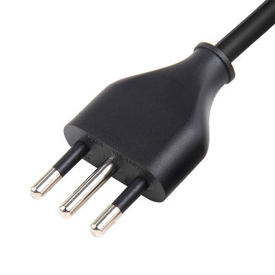 Black Italy Power Cord 3 Pin Plug To IEC 320 C5 Computer için uzatma kablosu
