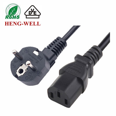 3 Pin Avrupa Güç Kablosu Ev Aygıtları Güç Kabloları için IEC C13'e 16A 250V Güç Plug