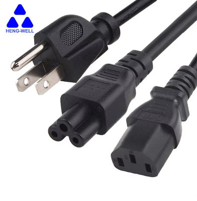 UL 3 Kablo USA Güç Kablosu 18AWG Elektrikli NEMA 5-15p IEC C13 dizüstü bilgisayar kablosuna