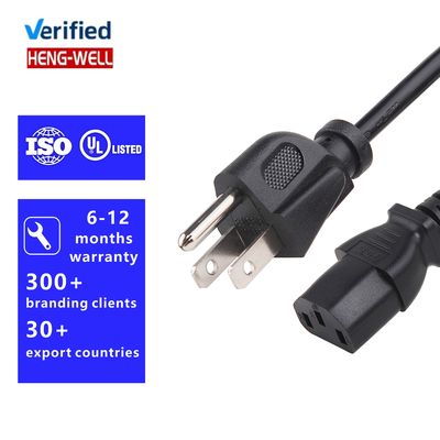 3 Pin 15A 125V UL Güç Kablosu
